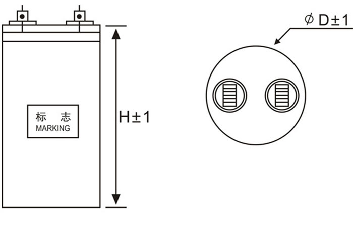 CBB65電容器外形尺寸圖